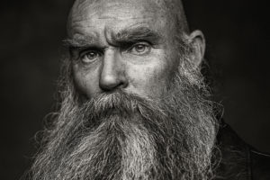 Older man with beard headshot by Portrait photographer Preston